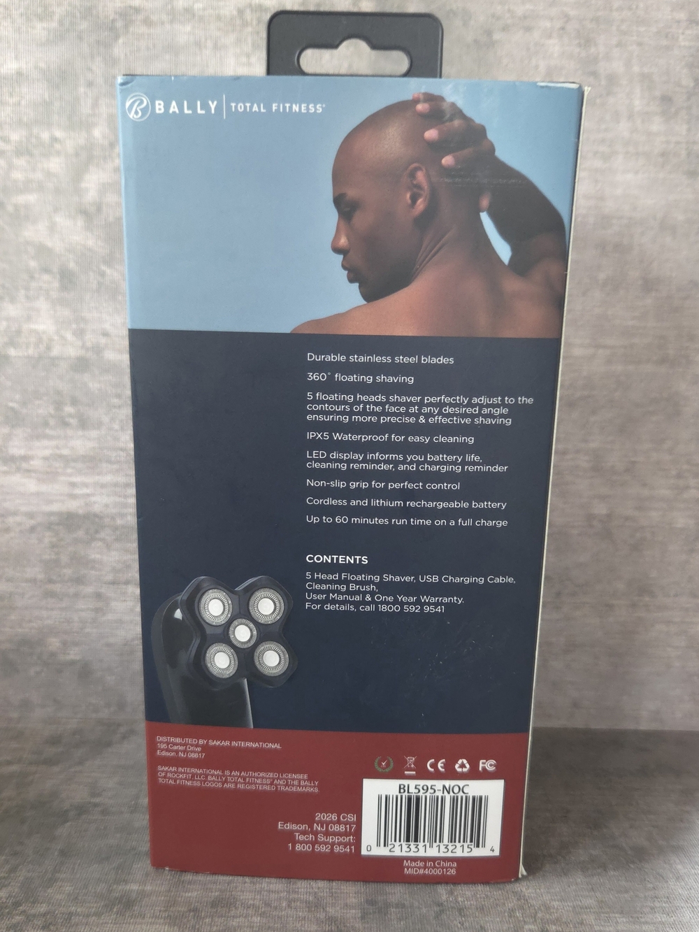 Bally Men’s Electric Shaver Packaging in Blue, Black and Red - Picture 2 of 3